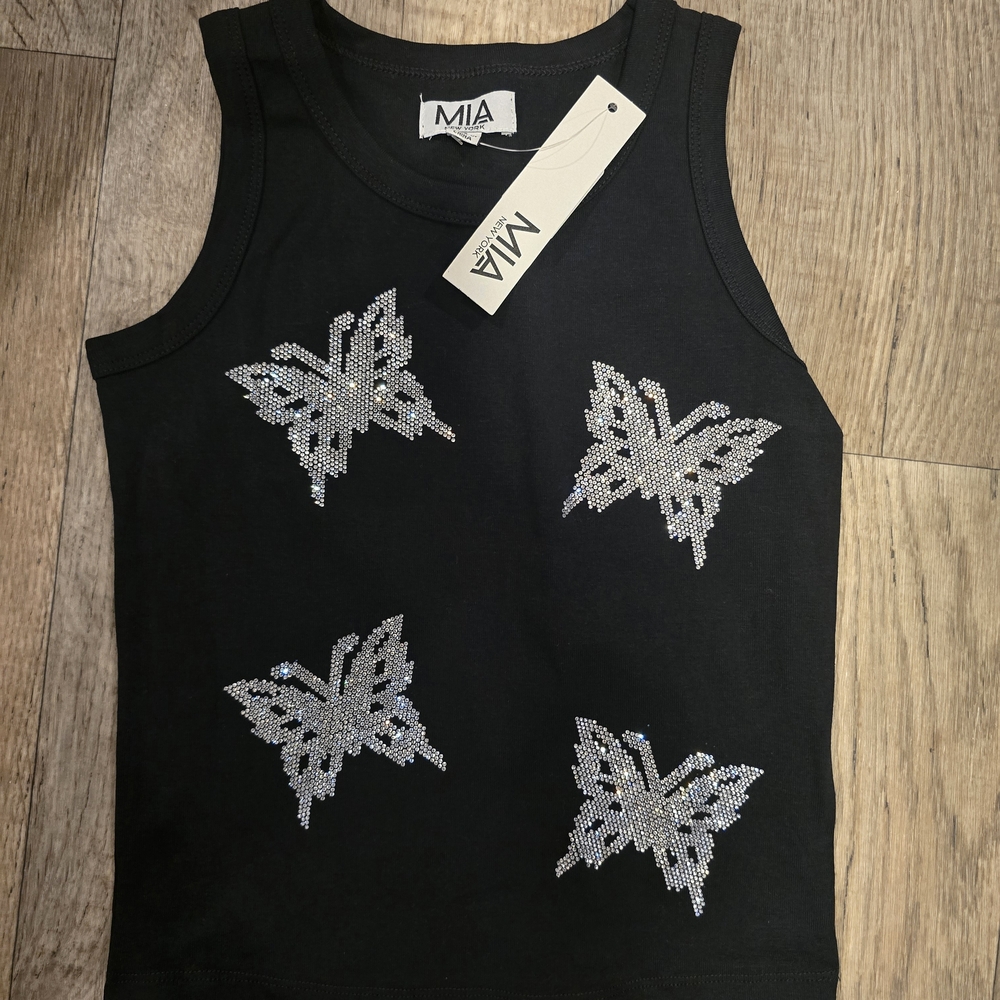 MIA Kids Black Tank Top with Silver Accents